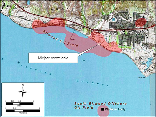 Miejsce ostrzelania "Ellwood Oil Fields"